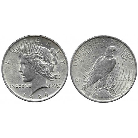 (150) Estados Unidos de América. 1924. 1 Dollar (MBC+) (Plata)