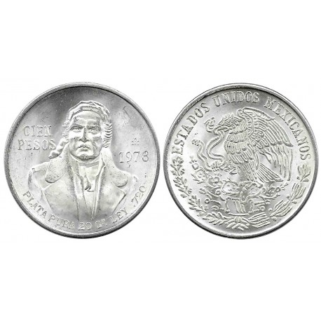 (483.2) Estados Unidos Mexicanos. 1978. 100 Pesos (EBC+) (Plata)