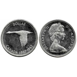 (70) Canadá. 1967. 1 Dollar (EBC+) (Plata)