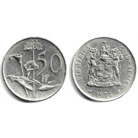 (87) Sudáfrica. 1974. 50 Cents (MBC)