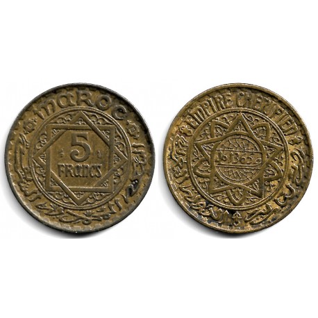 (Y43) Marruecos. 1365AH. 5 Francs (MBC)