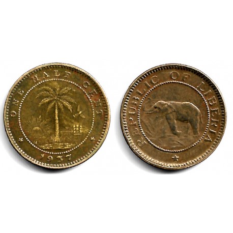 (10) Liberia. 1937. Half Cent (MBC)