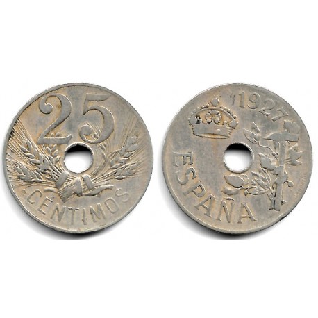 Alfonso XIII. 1927. 25 Céntimos (BC/BC+) Ceca de Madrid PC-S