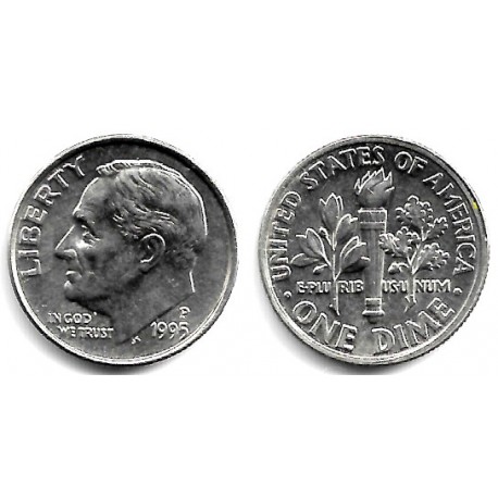 (195a) Estados Unidos de América. 1995(P). 1 Dime (SC)