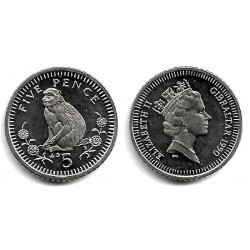 (22.2) Gibraltar. 1990. 5 Pence (SC)