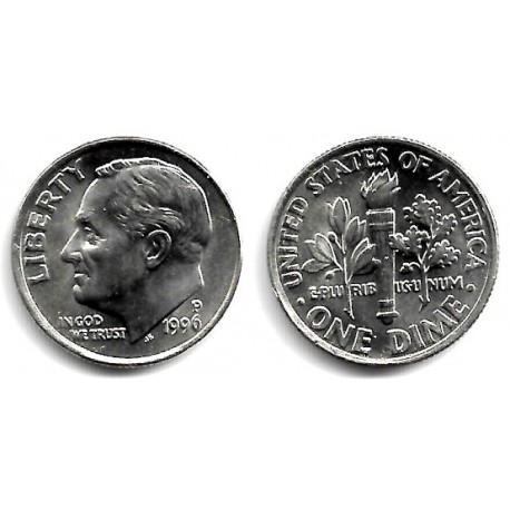 (195a) Estados Unidos de América. 1996(P). 1 Dime (SC)