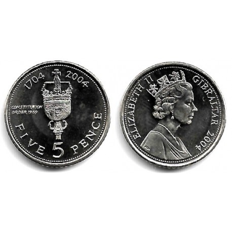 (1049) Gibraltar. 2004. 5 Pence (SC)