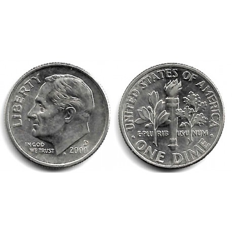 (195a) Estados Unidos de América. 2000(D). 1 Dime (SC)