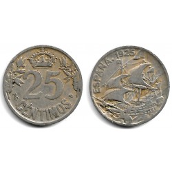 Alfonso XIII. 1925. 25 Céntimos (BC) Ceca de Madrid PC-S