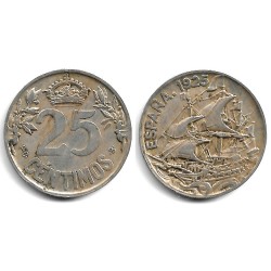 Alfonso XIII. 1925. 25 Céntimos (BC/BC+) Ceca de Madrid PC-S
