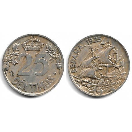 Alfonso XIII. 1925. 25 Céntimos (BC/BC+) Ceca de Madrid PC-S