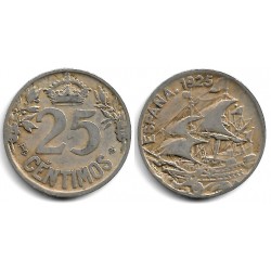 Alfonso XIII. 1925. 25 Céntimos (BC+) Ceca de Madrid PC-S