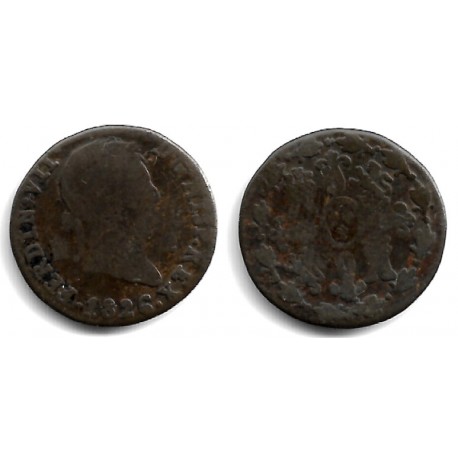 Fernando VII. 1826. 2 Maravedí (RC+/RC) Ceca de Segovia