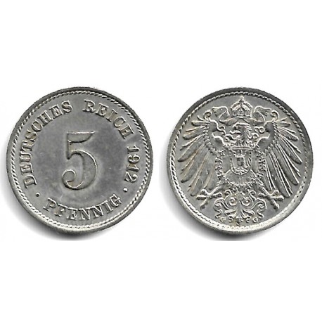 (11) Imperio Alemán. 1912(G). 5 Pfennig (EBC+)