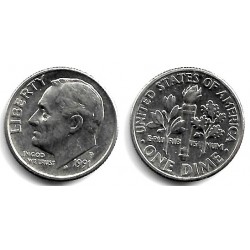 (195a) Estados Unidos de América. 1991(P). 1 Dime (EBC+)
