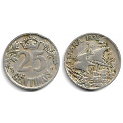 Alfonso XIII. 1925. 25 Céntimos (BC) Ceca de Madrid PC-S