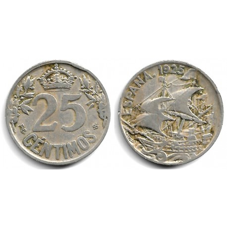 Alfonso XIII. 1925. 25 Céntimos (BC) Ceca de Madrid PC-S