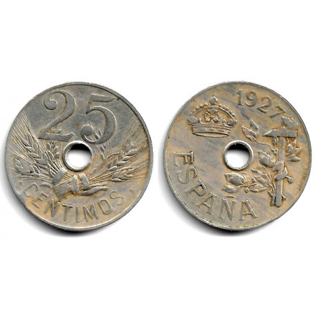 Alfonso XIII. 1927. 25 Céntimos (BC/BC+) Ceca de Madrid PC-S