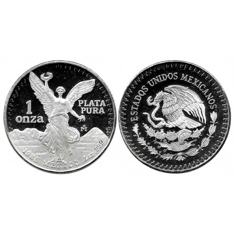 (494.1) Estados Unidos Mexicanos. 1986. 1 Onza (Proof) (Plata) 31,10 gr. de .999 Milésimas