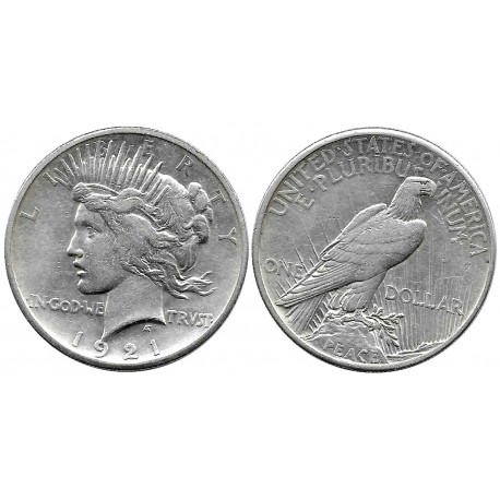 (150) Estados Unidos de América. 1921. 1 Dollar (MBC+) (Plata)