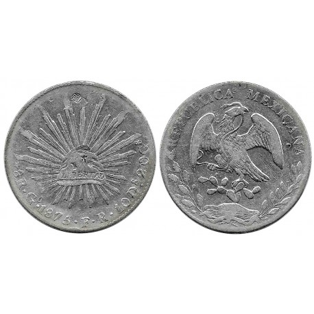 (377.8) República Mexicana. 1875. 8 Reales (BC+) (Plata) Ceca de Guanajuato FR