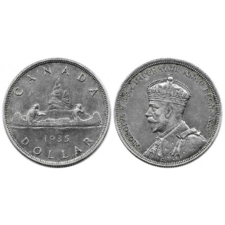 (30) Canadá. 1935. 1 Dollar (EBC) (Plata)