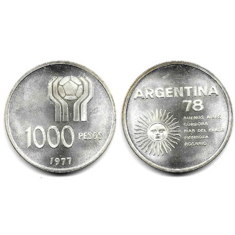 (78) Argentina. 1977. 1000 Pesos (EBC+) (Plata)