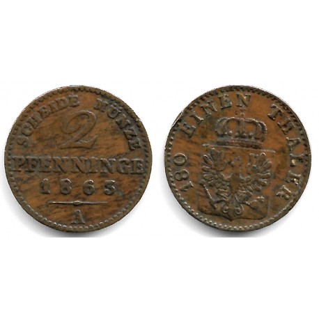 (481) Estados Alemanes (Prussia). 1863(A). 2 Pfennig (MBC+)