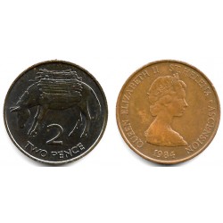 (2) Santa Helena y Ascensión. 1984. 2 Pence (EBC)