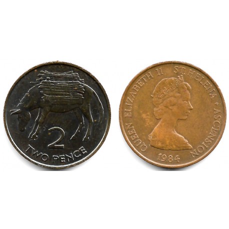 (2) Santa Helena y Ascensión. 1984. 2 Pence (EBC)