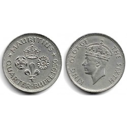 (27) Mauricio. 1950. Quarter Rupee (SC)