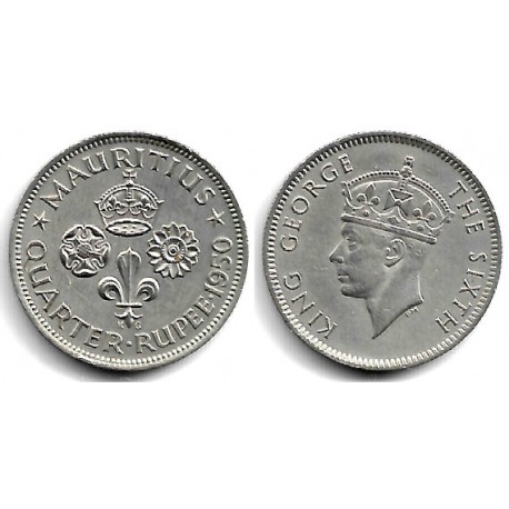 (27) Mauricio. 1950. Quarter Rupee (SC)