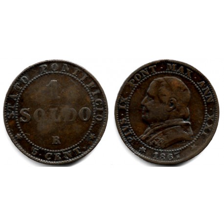 (1372) Ciudad del Vaticano. 1867. 1 Soldo (BC/BC-)