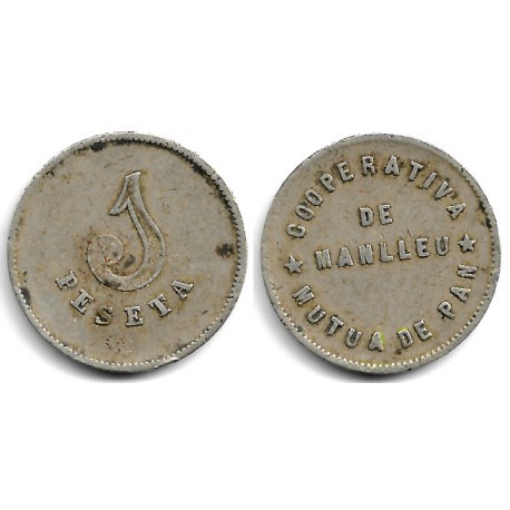 Cooperativa de Manlleu. Mutua de Pan. 1 Peseta (BC)