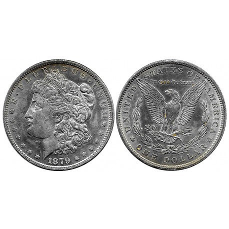 (110) Estados Unidos de América. 1879. 1 Dollar (SC/SC-) (Plata)