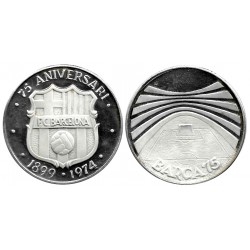 Medalla Fútbol Club Barcelona. 75 Aniversario (EBC+) (Plata) 40mm