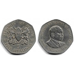 (23) Kenia. 1985. 5 Shillings (MBC)
