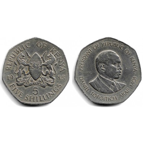 (23) Kenia. 1985. 5 Shillings (MBC)