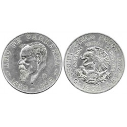 (471) Estados Unidos Mexicanos. 1959. 5 Pesos (EBC) (Plata)
