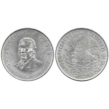 (480) Estados Unidos Mexicanos. 1972. 25 Pesos (EBC) (Plata)
