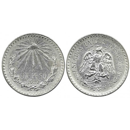 (455) Estados Unidos Mexicanos. 1932. 1 Peso (MBC+) (Plata)