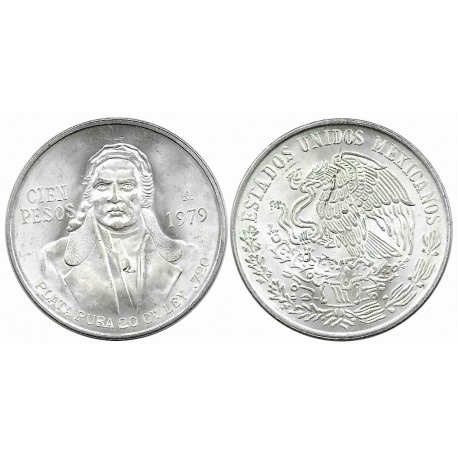 (483.2) Estados Unidos Mexicanos. 1979. 100 Pesos (EBC+) (Plata)