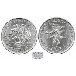 (479.2) Estados Unidos Mexicanos. 1968. 25 Pesetas (EBC+) (Plata)