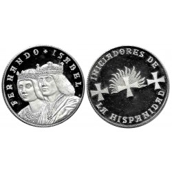 Medalla de Fernando e Isabel. Iniciadores de la Hispanidad (EBC+) (Plata) 40mm