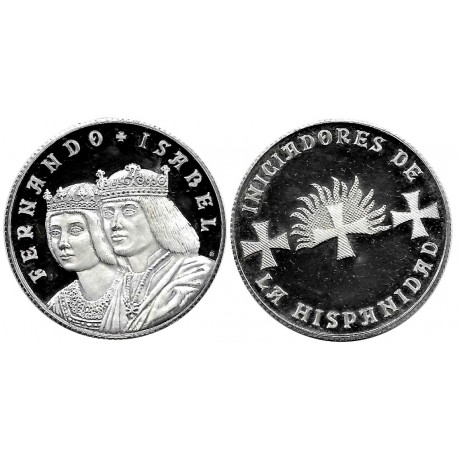 Medalla de Fernando e Isabel. Iniciadores de la Hispanidad (EBC+) (Plata) 40mm