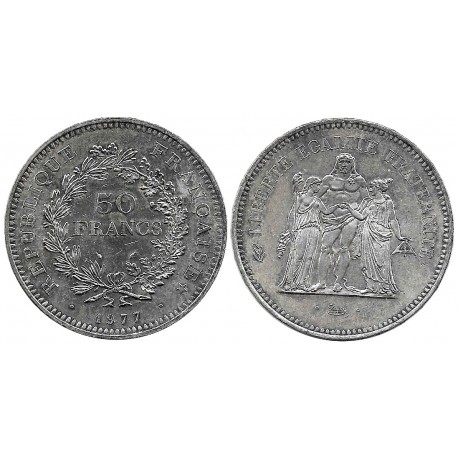 (941.1) Francia. 1977. 50 Francs (EBC+) (Plata)