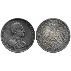 (536) Estados Alemanes (Prussia). 1914. 5 Mark (EBC-) (Plata)