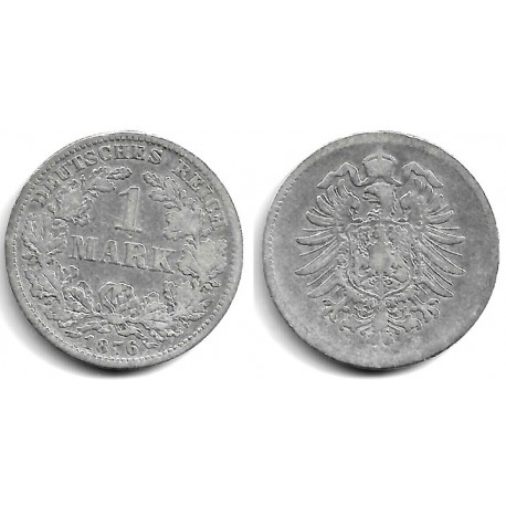(7) Imperio Alemán. 1876(F). 1 Mark (BC) (Plata)