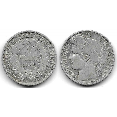 (822.1) Francia. 1895A. 1 Franc (BC) (Plata)