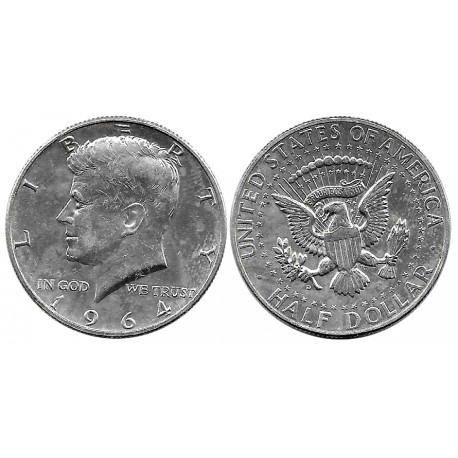 (202) Estados Unidos de América. 1964(D). Half Dollar (EBC) (Plata)